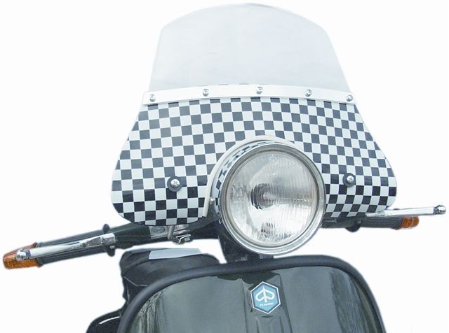 Flyscreen small  checkered for Vespa PE - PX - Sprint Veloce - Rally.